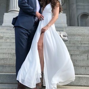 Lulu’s Heavenly Hues White Formal Dress